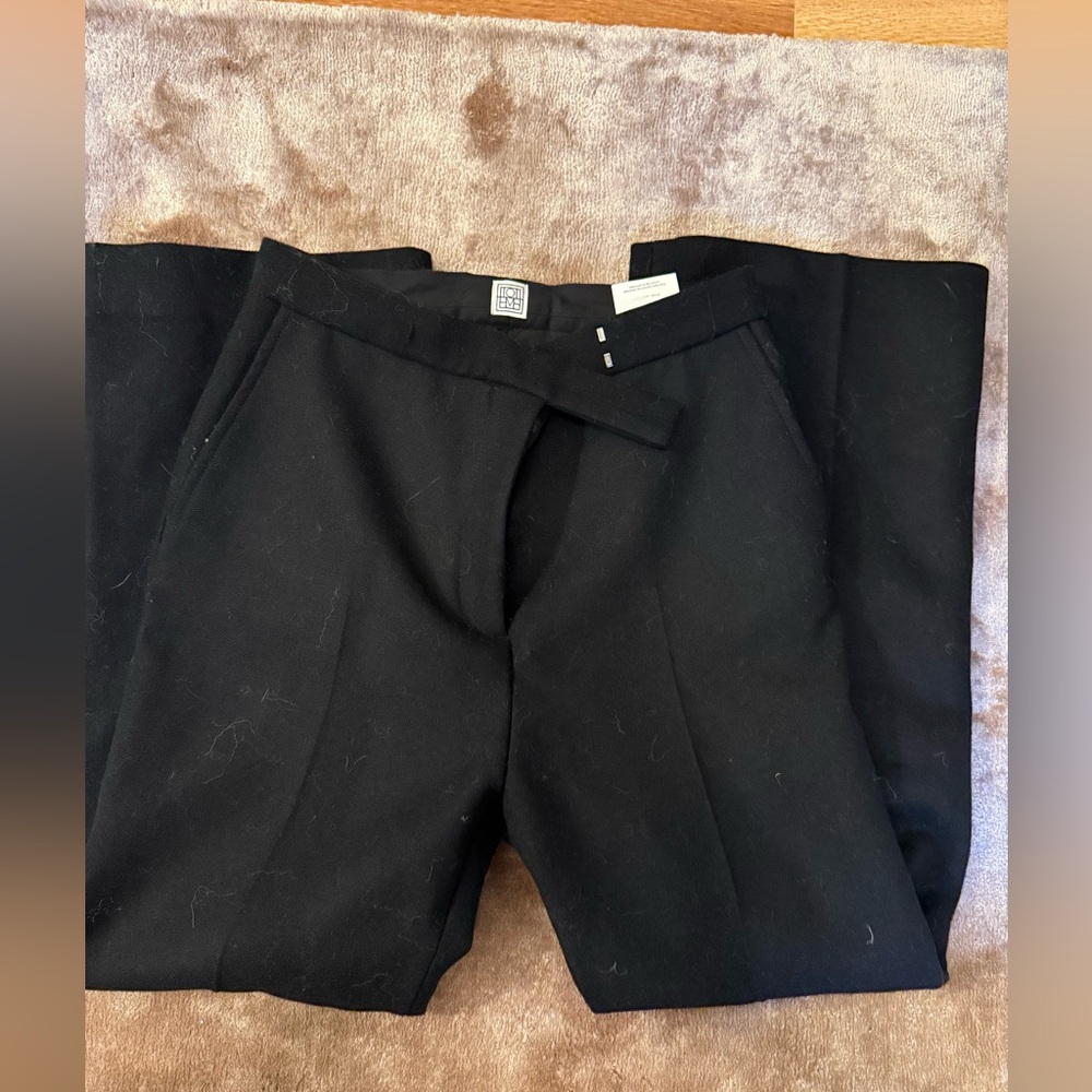 Toteme Black Wide-Leg Dress Pants